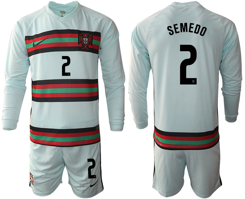Men 2021 European Cup Portugal away Long sleeve #2 soccer jerseys->portugal jersey->Soccer Country Jersey